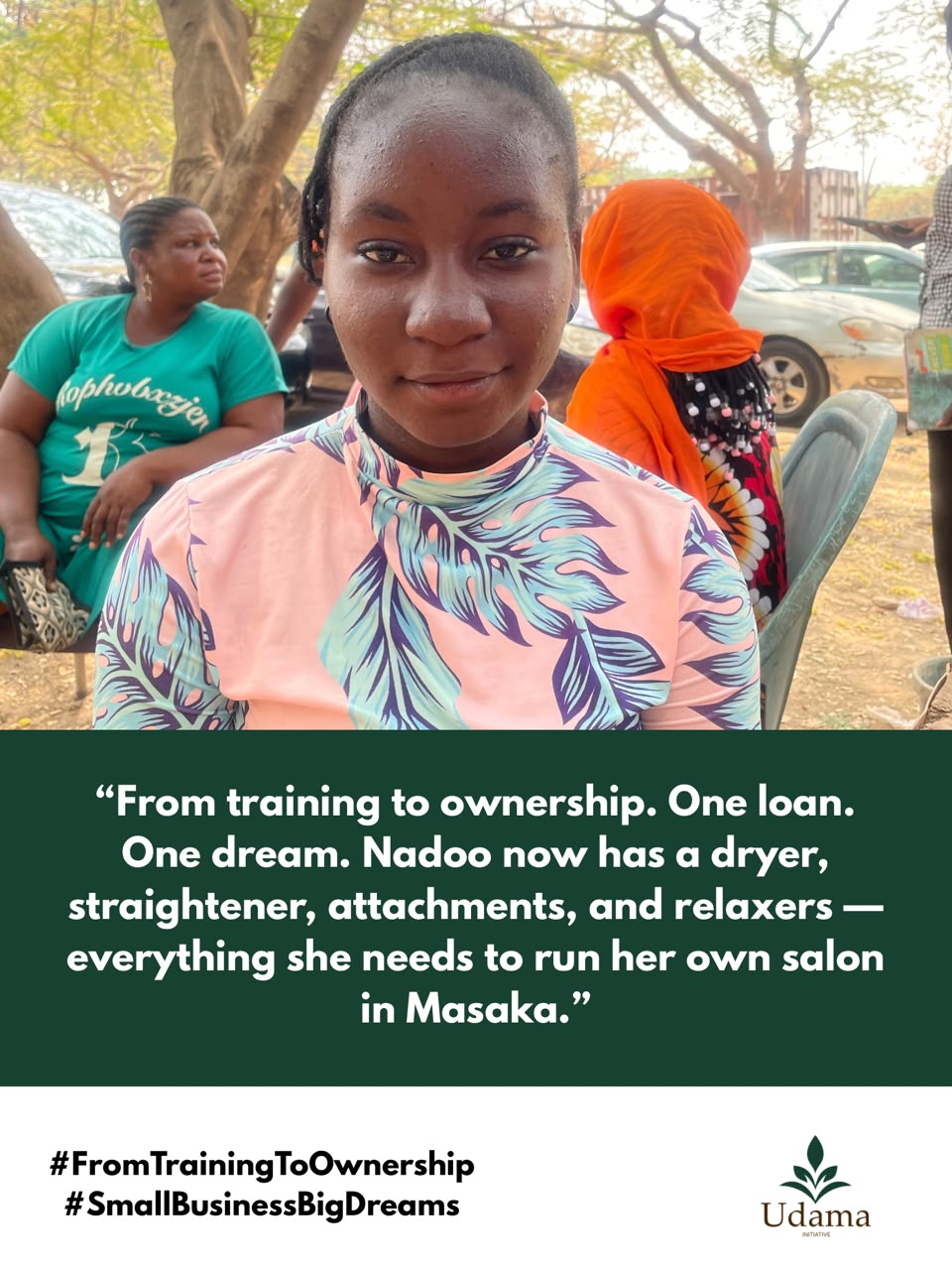 Salon owner supported by Udama Initiative